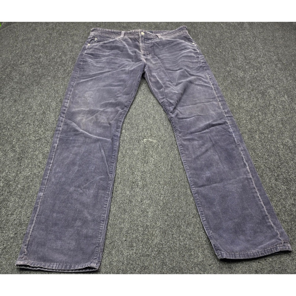 AG Adriano Goldschmied The Graduate Pants Mens 36 Grey Tailored Leg Corduroy